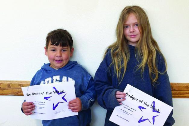 The Elmore City-Pernell Elementary School Badgers of the Week are William Thompson and Astrid Wheeler. William is in Mrs. Ferris' class, and Astrid is in Mrs. Castner's class. ECP Schools would like to thank Danny and Nancy Dill for their support of the Badger of the Week program. Courtesy photo