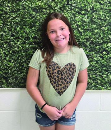August student of the month Mattie Branscum. 