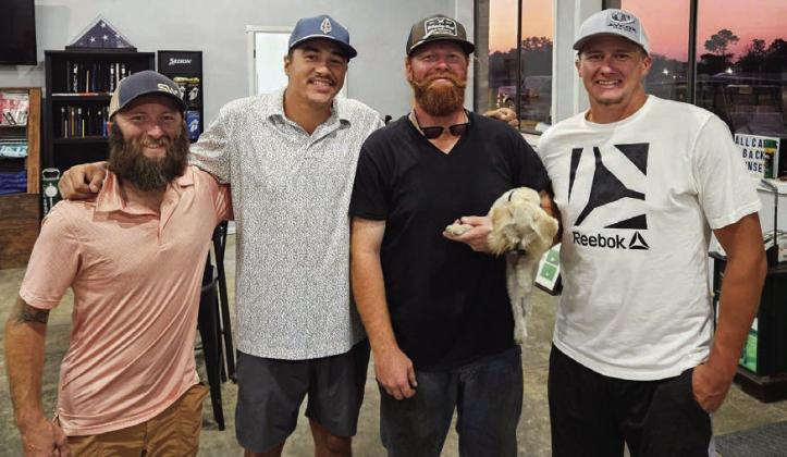 Jaycob Carlton, Cash Roberts, Dalton Wilcox and Kyle White were the winners of the Thursday night scramble at Pauls Valley Municipal Golf Course Sept. 12. Courtesy photo