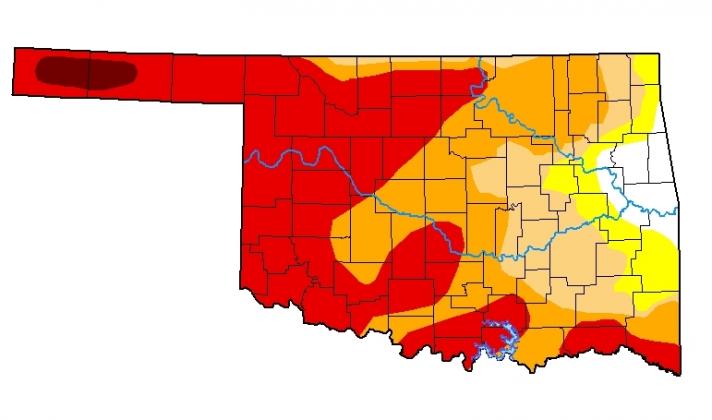 Garvin County is currently experiencing severe to extreme drought conditions, according to the U.S. Drought Monitor.