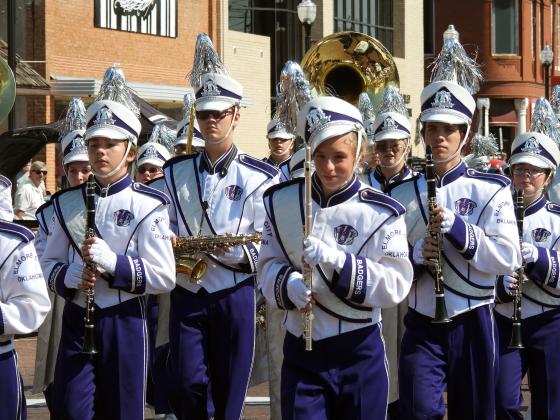 Elmore City-Pernell's Badger Pride Marching Band was one of more than 20 high school bands from across the region to compete in the 13th Annual Pauls Valley Marching Band Championships Saturday.