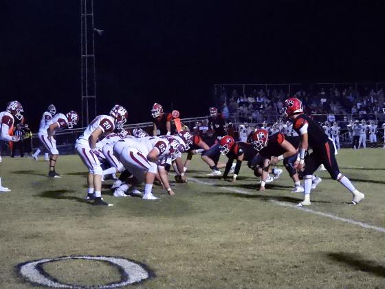 Wynnewood prepares to snap the ball during Friday's game against Stratford. Stratford suffered their first loss of the season to Wynnewood, 23-15.  News Star photo by Chris Mackey