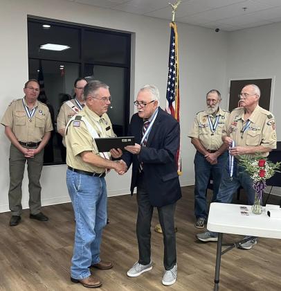 Wesley Walker (left) was presented the Silver Beaver Award during the Arbuckle Area Council BSA's annual council banquet Feb. 23. Photo courtesy of Arbuckle Area Council BSA