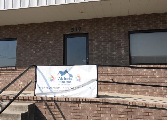 A banner for the new Abbott House Child Advocacy Center office in Pauls Valley is already in place. The office, at 517 S. Willow, is expected to begin providing services in September. News Star photo by Chris Mackey