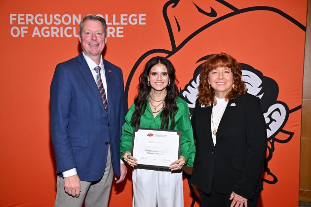Oliva Huey, of Maysville, was one of three Garvin County students who recently received scholarship awards from OSU's Ferguson College of Agriculture for the 2024-2025 academic year. Courtesy photo