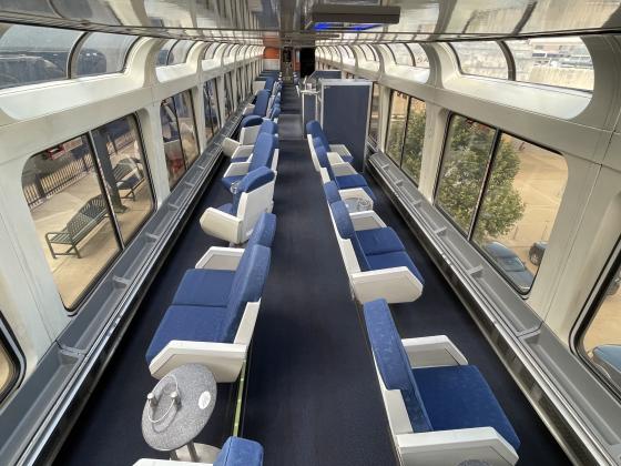 Passengers and train enthusiasts can experience the Sightseer lounge from Oct. 10 through Oct. 16 in Oklahoma City or at any of the stops in Norman, Purcell, Pauls Valley, Ardmore, Gainesville, Texas and Fort Worth. Courtesy photo