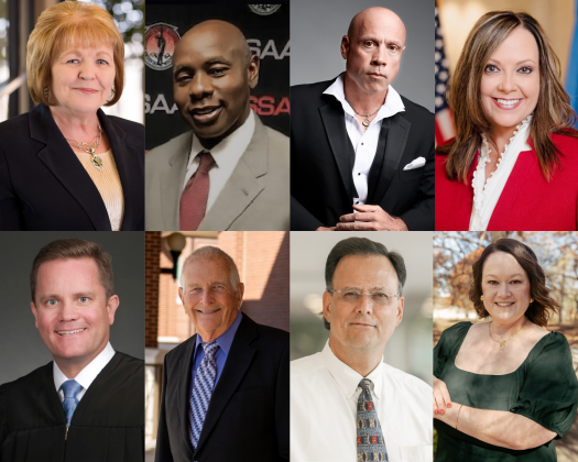 Top row, left to right; Kathy Pinson, David Jackson, Kitt Wakeley, Cindy Byrd, Bottom row, left to right; Dustin Rowe, David Schallhorn, Mark Stringfield and Janey Thomas. Not pictured, the Randall/Newcombe family.