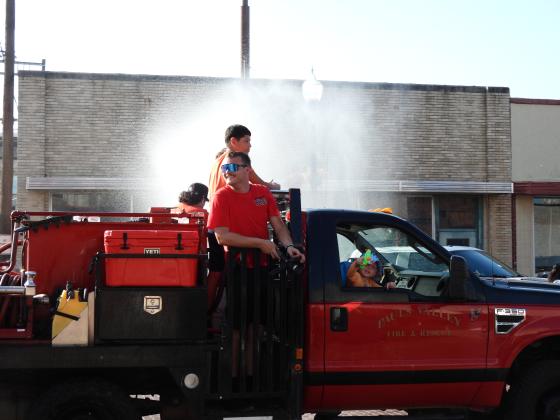 Fire trucks from multiple area departments  participated in  Monday's Water Fight Parade. News Star photo by Chris Mackey
