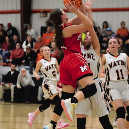 Maysville’s Allison Sanders takes a jump shot in Tuesday’s 36-31 win over Wayne. News Star photo by Denny Park