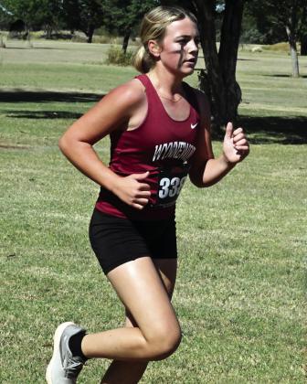 Wynnewood‘s Reagan Reed is among the six individuals and two teams who will represent their Garvin County schools at North Rock Creek in Shawnee Saturday for State Cross County Championships. News Star photos by Don Coffey