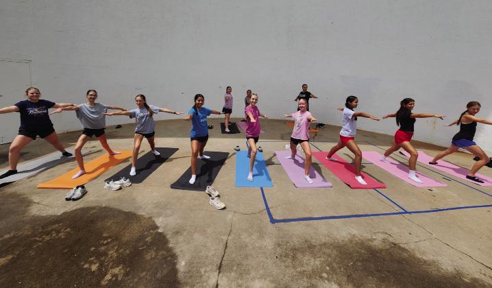 Eighth and ninth grade students enjoyed yoga during the 2025 Pauls Valley Junior High Spirit Day recently. Yoga mats and supplies were funded through a Pauls Valley Foundation for Academic Excellence Grant written by eighth grade English teacher Tonya Tobey, who is also a certified yoga teacher. Courtesy photo
