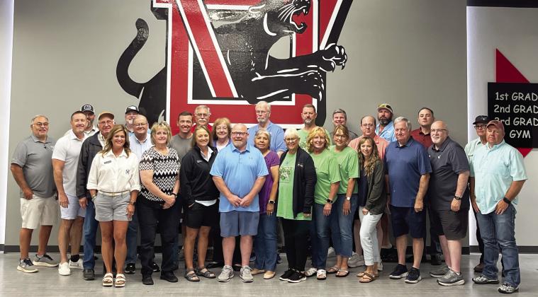 The Oklahoma State School Board Association’s Board of Directors took time out for a group photo during their summer retreat and business meeting which was held in Pauls Valley over the weekend. News Star photo by Suzanne Mackey