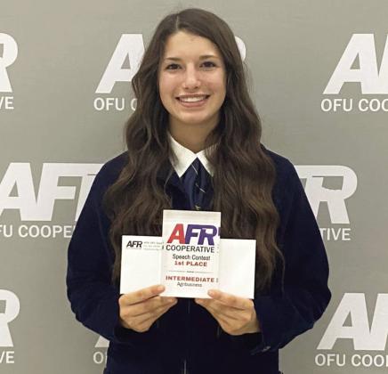 McCaa places first in area speech contest