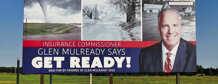 A billboard on I-44 between Tulsa and Oklahoma City encourages Oklahomans to prepare for severe weather. (J.C. Hallman/Oklahoma Watch)
