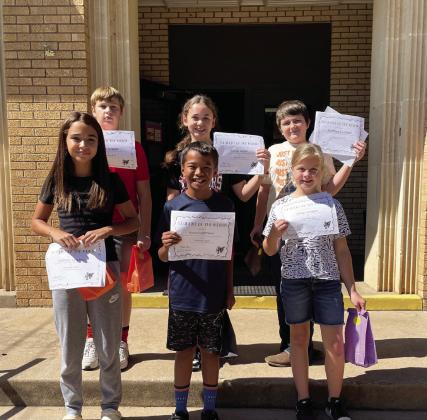 September Students of the Month at Pauls Valley Intermediate School are (front row, l-r) Gabriella Sanchez, sixth grade; Roscoe Copenhaver, fifth grade; and Adalyn Schaper, fourth grade; (back row, l-r) Sawyer Schaper, sixth grade; Hadley Raper, fifth grade; and Matthew Southard, fourth grade. Congratulations! Courtesy photo