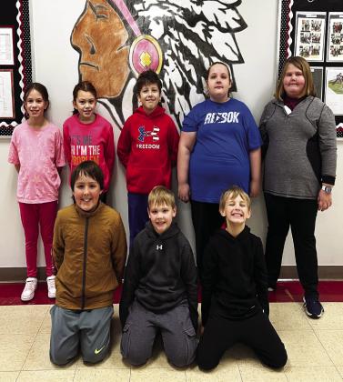 Maysville Elementary School students from Mrs. Anderson's third grade class who have completed 50% of their Accelerated Reader goal for the third nine weeks are, back row, left to right, Jasmine House, Jaelyn Travis, Karter Roberts, Harley Moore and Emsley Williams. Front row, left to right are Case Baker, Hudson Davis and Brennan McKinley. Not pictured: Jackson Allison and Eli Morse. Photo courtesy of Heather Ivey.