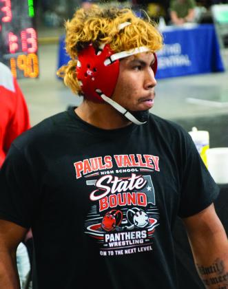 Mason Barahona prepares to compete at the State Wrestling Meet on February 28. Courtesy photo