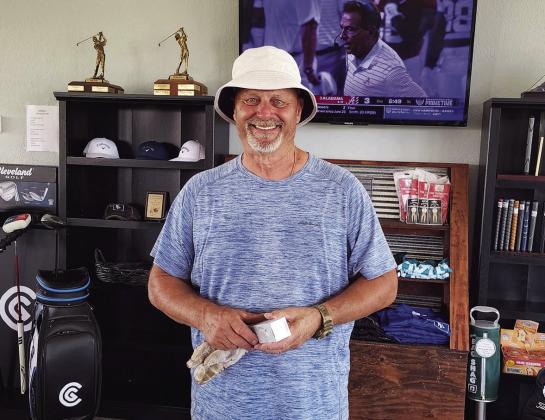 Local golfter Mike Baird made an ace on hole 5 at the Pauls Valley Municipal Golf Course Aug. 14. Courtesy photo