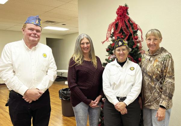Left to right: Greg Henderson, Sons of the American Legion; State Rep. Cindy Roe; Amy Fitch and Sheryl Kochert, with Lindsay’s American Legion Post 23 were on hand Friday night as the Lindsay City Council voted to proclaim Lindsay a Purple Heart City.