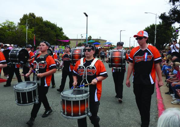 The Lindsay High School Band at the 74th Annual Oklahoma State Fair Band Day Parade Competition Monday. The Pride of Lindsay is one of 25 bands expected to compete at the Pauls Valley Marching Band Championships at Thompson Field Saturday. News Star Photo by Zeke Mackey