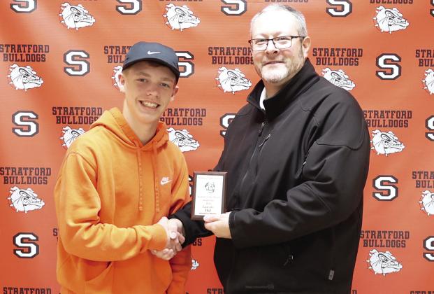 Stratford High School September student of the month Lincoln Hall. Students are nominated and selected based on attendance, scholarship, leadership, school spirit, personality, and attitude.