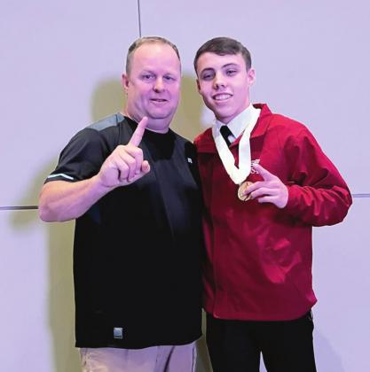 Gunner Manning (right) with his Criminal Justice instructor from the Mid-America Technology Center, David Graham. Courtesy photo