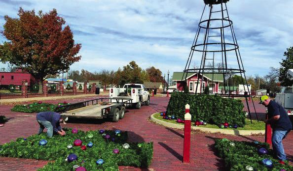 City crews work on assembling Pauls Valley’s Christmas tree ahead of the holiday season in this News Star archive photo from Nov. 2023.