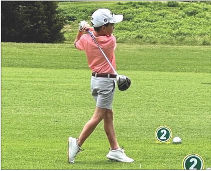 Maysville native Bentley Armstrong playing a tournament in Wichita, Kansas, earlier this year. The 9-year-old golfer will to travel to Pebble Beach Resorts in California next month to compete in the TGR JR Invitational hosted by Tiger Woods.