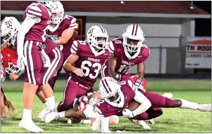 Wynnewood’s #2 Donovan Pittman tries to gain extra yards during last week’s loss to Davis. Wynnewood looks to rebound this week as they travel to play the Dibble Demons Friday night. Kick off is scheduled for 7 p.m. News Star photo by Don Coffey