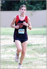 Panther freshman Rachel Hamilton helps bring the high school girls a first place finish with a mile time of 7:02. News Star photo by Don Coffey