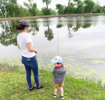 Participants enjoying last year's Fishing with a Firemen event at Stratford City Lake.