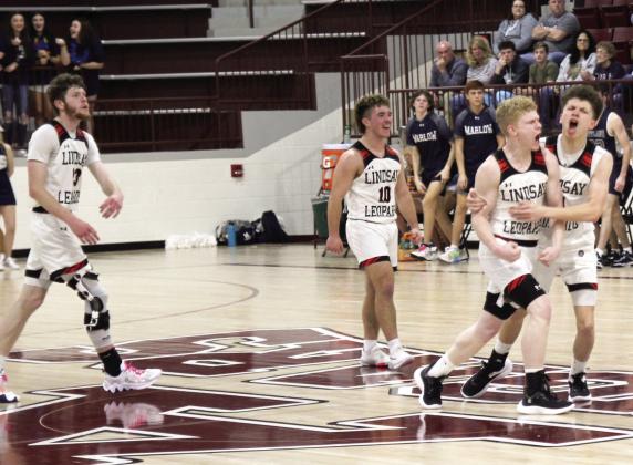 Lindsay faced the Marlow Outlaws for the fourth time this year in the Area Finals game played at Ada last week. The Leopards pulled out the third victory of the season against the Outlaws 40-36 to advance to the State Tournament played in the Jim Norick Arena at the State Fair Grounds Thursday at 9 a.m. The Leopards face off against the number two ranked Millwood Falcons. News Star photo by Sheryl Kochert