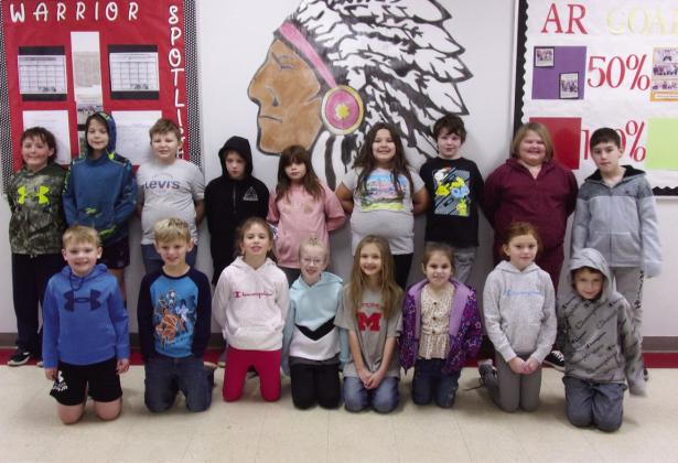 Second Grade 100% AR, front row, from left: Hudson Davis, Brennan McKinley, Jasmine House, Adalynn Collins, Kimbre Farley, Addisyn LaDue, Jaelyn Travis, Jacob Steakley. Back row: Case Baker, Ely Morse, Justin Hill, Zaiden Jones, Kateri Prather, Paisley Grahm, Landon Lawrence, Emsley Morrison, Lawson Thompson. (Absent: Eleanor Seymour.) Photo courtesy of Heather Ivey.