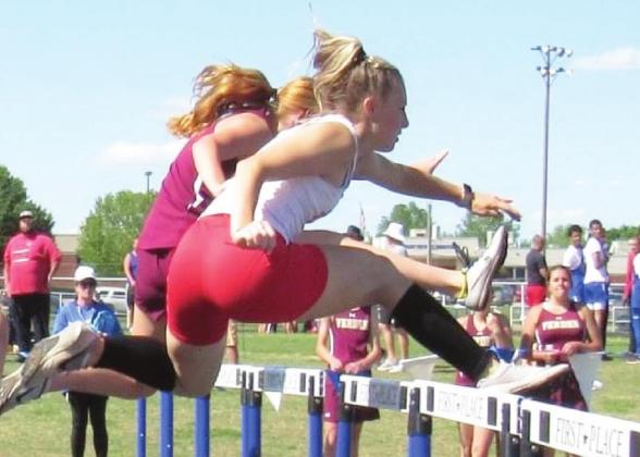 Maysville’s Abby McHugh placed second in the Class 1A 100-meter hurdles and fifth overall in the 300-meter hurdles at the Regional Track meet held in Stroud last Saturday. McHugh’s placement qualifies her for State in both races. The 100-meter &amp; 300-meter hurdle preliminaries will be held Friday at Western Heights in OKC. By Rochelle Ward
