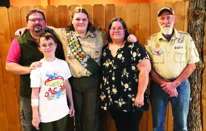 Jadyn Jackson (third from left) is the first girl to achieve Eagle Scout Rank in the Arbuckle Area Council