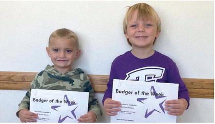 The Elmore City-Pernell Elementary School Badgers of the Week for the week of Oct. 28 are Branson and Lochlyn. Both boys are in Mrs. Watson's class. Courtesy photo