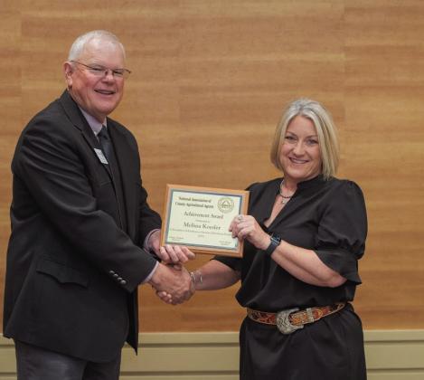 Melissa Koesler, agriculture educator for OSU Extension in Garvin County, was recently recognized with the National Association of County Agricultural Agents Achievement Award.