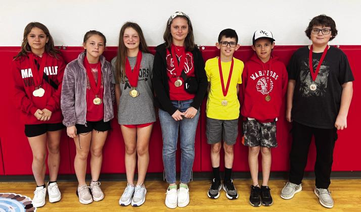 Maysville fifth and sixth graders collect track meet medals