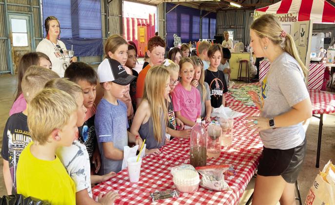 Students from Lindsay schools learned about the water cycle during Kid's Day at the Garvin County Free Fair Aug. 25.