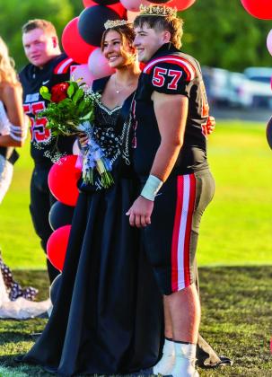 Raelynn Clapper and Lane Richardson were crowned Stratford’s Homecoming Queen and King prior to the game against Allen Sept. 11. Photo by Donny Carter