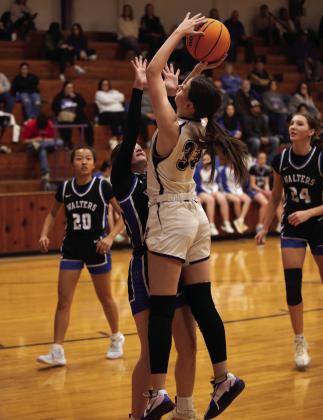 The Elmore City-Pernell Lady Badgers lost a tough game against Walters Tuesday evening, 29-71. Photo courtesy of Jake Faucett