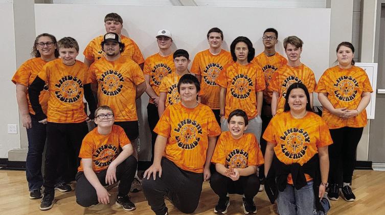 The Lindsay Special Olympics Team poses for a photo at the basketball skills competition, part of the Special Olympics Oklahoma's 28th annual State Winter Games, Jan. 11, 2025, in Norman. Photo by Brandy McDonnell