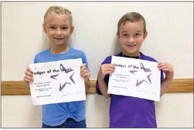 Elmore City - Pernell Elementary Badgers of the Week for the week of September 5 are Kaylynn Harrell and Sawyer Parker. Both students are in Mrs. McCleskey's class. Danny and Nancy Dill are sponsoring the Badger of the Week program at EC-P schools. Photo courtesy of Ms. Jennifer Earp.