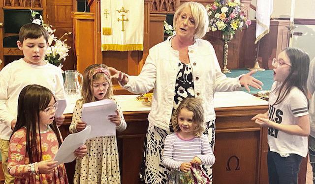 Vicki Rennie rehearsing a piece from 'The Sound of Music' with members of the children's choir in preparation for Sunday's 'Broadway Meets Vivaldi' concert presented by the Garvin County Choral Society and Sinfonietta.