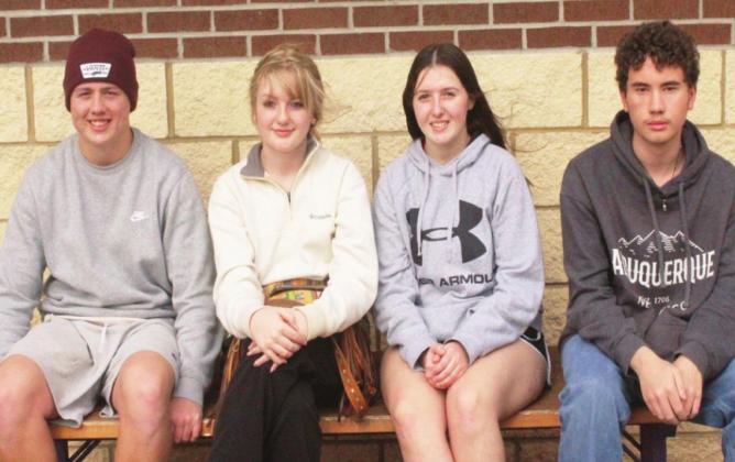 Elmore City-Pernell High School Students of the Month for September are: ninth grade, Jacoby Christian; tenth grade, Lauren Earp; eleventh grade, Sidney Covington; twelfth grade, JW Barnes. Photo courtesy of Angela Doss