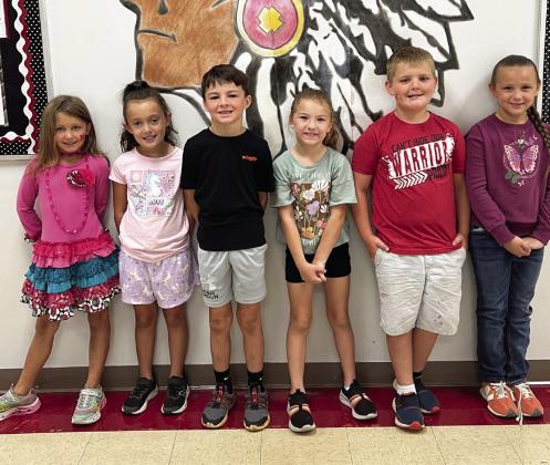 Maysville Elementary second grade students who have achieved 50% of their accelerated reader goals for this semester include (l-r) Tessa Alpha, Linnex Arnold, Auggie Bain, Myka Moring, Liam Ring and Kierra Woods. Courtesy photo