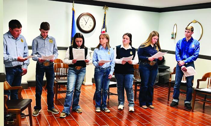 Stratford FFA team practices for Ag Issues Forum