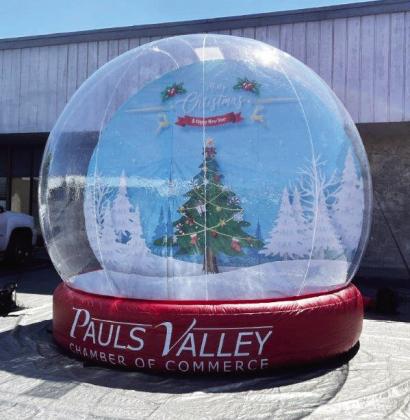 Those attending Christmas in the Valley Dec.3 will have the opportunity to snap a holiday photo in the 12-foot tall inflatable snow globe. Photo courtesy PV Chamber of Commerce