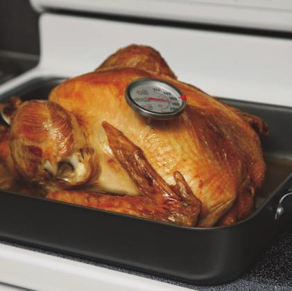 Food safety is a must for holiday meal prep. A meat thermometer can help ensure foods are cooked to the proper internal temperature.