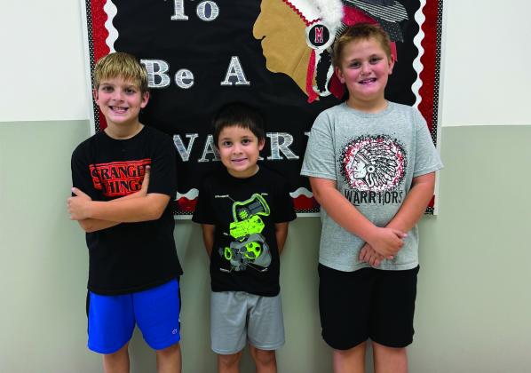 Maysville Students of the Week are, from left, second-grader Bobby Deviney, kindergartener Antonio Crisanto and second-grader Kyler Moore. Courtesy photo